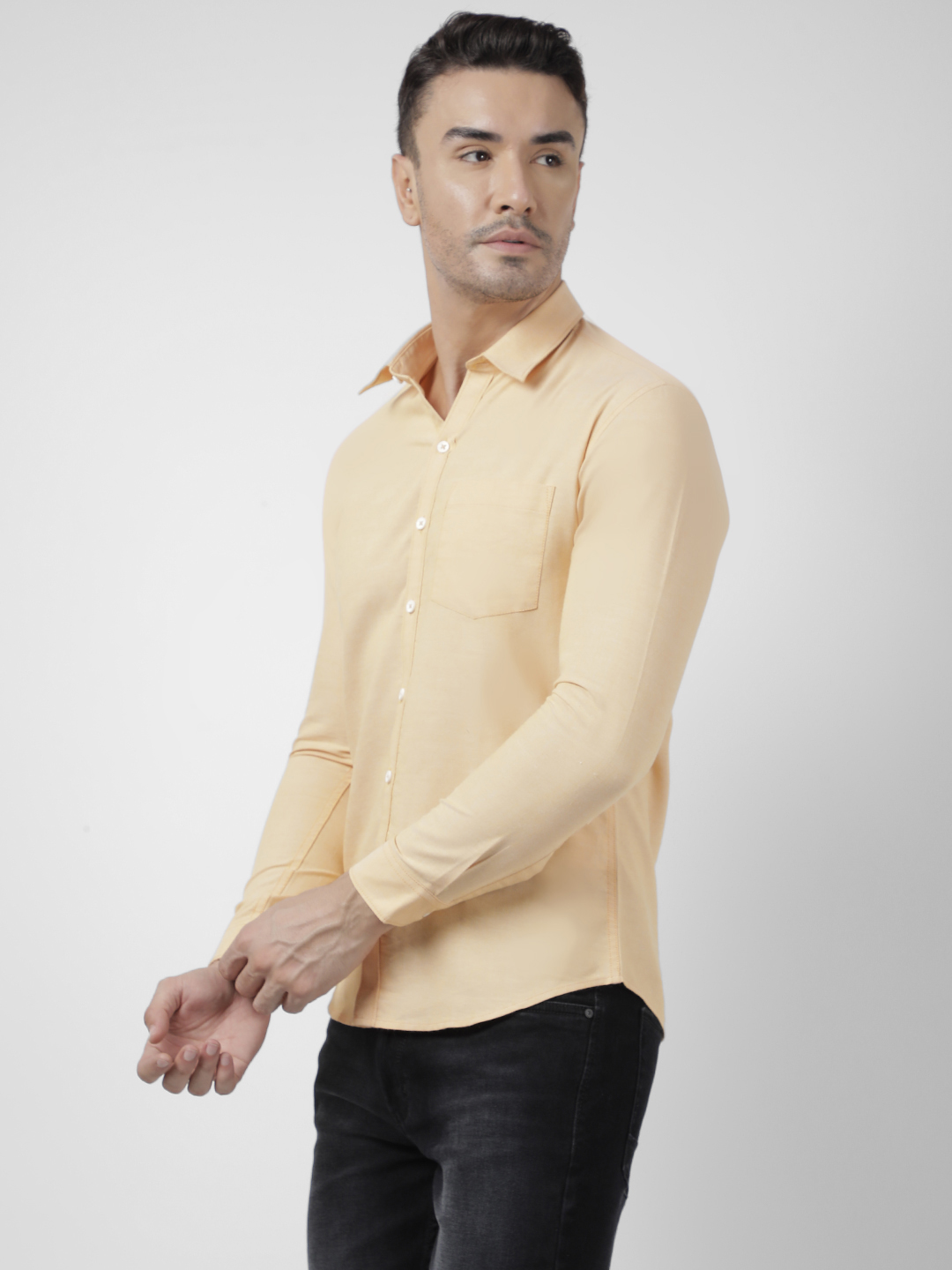 Numero Uno Men Solid Orange Shirt